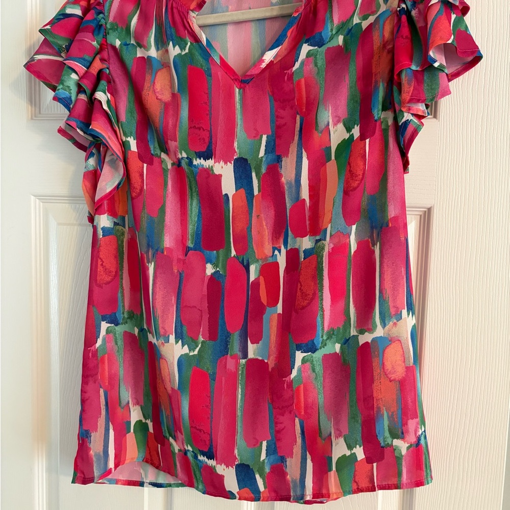 BiBi Multicolor Brushstroke Women's Blouse